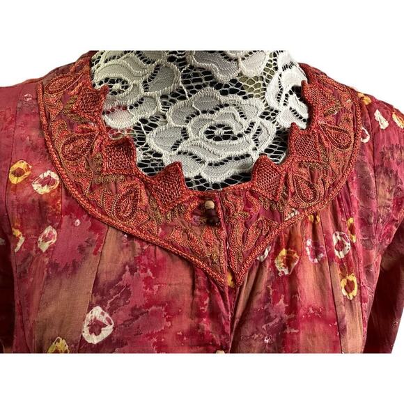 Damini long maxi dress long sleeve wooden buttons side slit  size XL - Picture 4 of 4